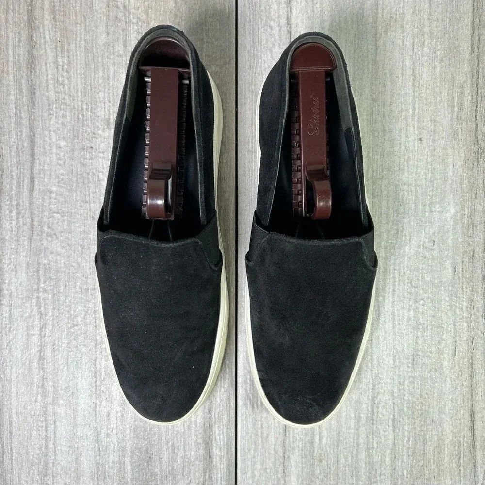Vince Blair Warren Black Slip On Suede Sneaker Casual Shoes Womens Size 7 EUR 37 - Picture 6 of 10